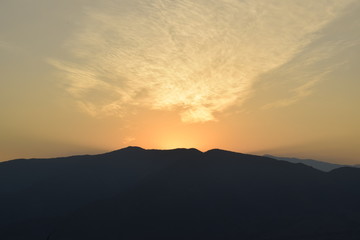 sunset in the mountains