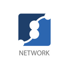 Square network link logo concept design. Symbol graphic template element