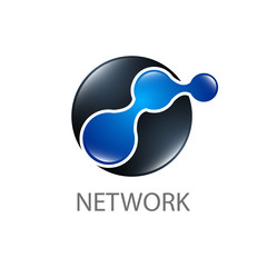 Circle network link logo concept design. Symbol graphic template element