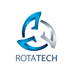 Rotate technology logo concept design. three dimensional style. 3D Symbol graphic template element