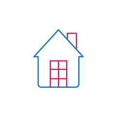Job resume, house 2 colored line icon. Simple colored element icon. Job resume, house outline symbol design icon from job resume set