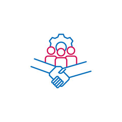 Job resume, team 2 colored line icon. Simple colored element icon. Job resume, team outline symbol design icon from job resume set