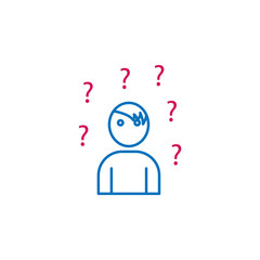 Job resume, question 2 colored line icon. Simple colored element icon. Job resume, question outline symbol design icon from job resume set