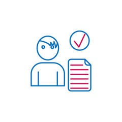 Job resume, hiring 2 colored line icon. Simple colored element icon. Job resume, hiring outline symbol design icon from job resume set