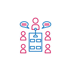 Job resume, conference 2 colored line icon. Simple colored element icon. Job resume, conference outline symbol design icon from job resume set