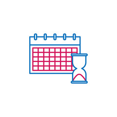 Job resume, schedule 2 colored line icon. Simple colored element icon. Job resume, schedule outline symbol design icon from job resume set