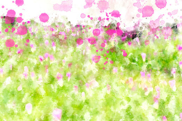 Abstract image of watercolor drops. Digital watercolor illustration.
