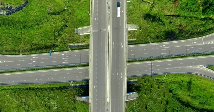 Ring road decoupling, Ukraine, Rivne, Aerial drone view