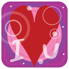Obraz na płótnie Canvas I heart u Valentine graphic design