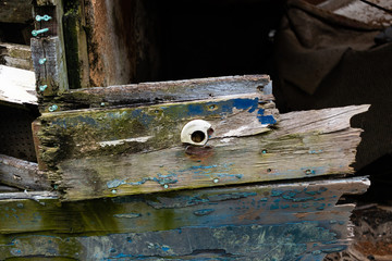 Damaged Planks on an Abandoned Boat