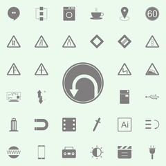 Turn back road sign icon. web icons universal set for web and mobile