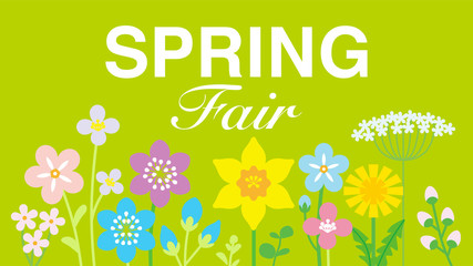 Lined up Colorful Wildflowers, including words 