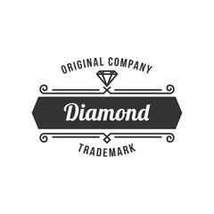 Diamond Logo Concept. Retro Vintage Insignia, Logotype, Label or Badge Vector design element, business sign template. - Vector - 244643504