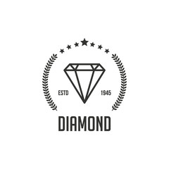 Diamond Logo Concept. Retro Vintage Insignia, Logotype, Label or Badge Vector design element, business sign template. - Vector - 244643517