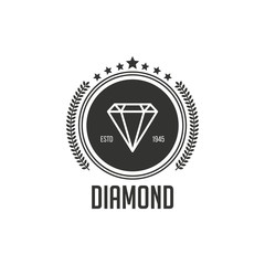 Diamond Logo Concept. Retro Vintage Insignia, Logotype, Label or Badge Vector design element, business sign template. - Vector - 244643533
