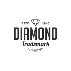 Diamond Logo Concept. Retro Vintage Insignia, Logotype, Label or Badge Vector design element, business sign template. - Vector - 244643534