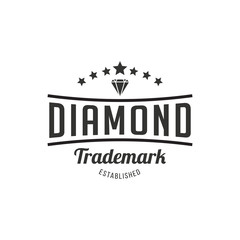 Diamond Logo Concept. Retro Vintage Insignia, Logotype, Label or Badge Vector design element, business sign template. - Vector - 244643538