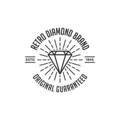 Diamond Logo Concept. Retro Vintage Insignia, Logotype, Label or Badge Vector design element, business sign template. - Vector - 244643560