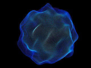 Big data cloud. Artificial intelligence Futuristic science background. Data explosion. Information flow noise. 3d renderings