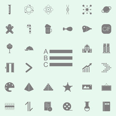 Vector progress options / A, B, C icon. web icons universal set for web and mobile