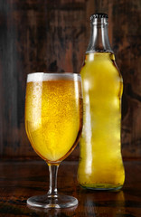 Closeup of refreshing beer