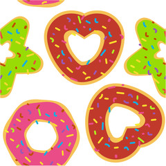 Donuts seamless wallpaper delicous vector design illustration cartoon