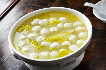 Delicious Chinese cuisine, Meatball cabbage soup
