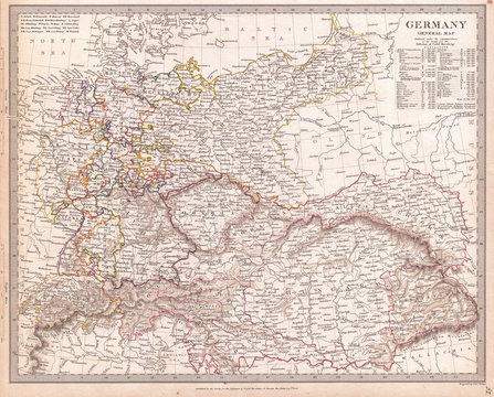 1840, S.D.U.K. Map of Germany