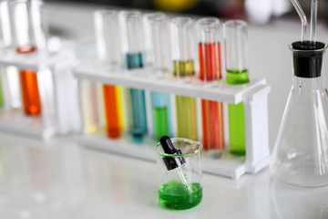Set of Chemical tube development and pharmacy in laboratory,biochemistry and research technology concept.