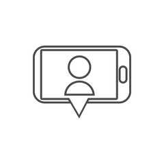 video call from a smart phone icon. Element of cyber security for mobile concept and web apps icon. Thin line icon for website design and development, app development