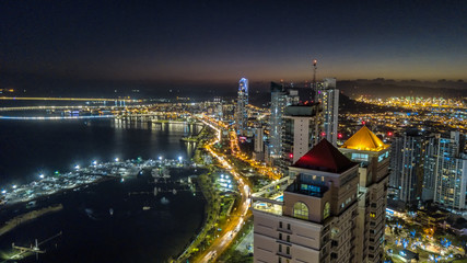 Panama City Skyline on summer night