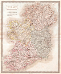 1850, Hall Map of Ireland