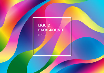 Abstract liquid colorful modern style rainbow background.