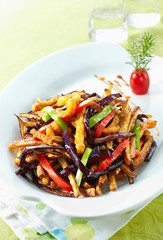 Delicious Chinese cuisine, fried vegetarian dishes