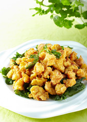Delicious Chinese cuisine, Fried fragrant leaves meat