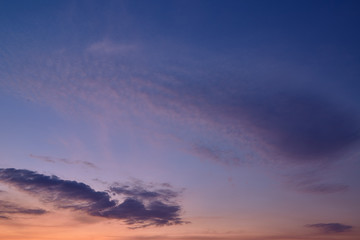 Fiery and orange sunset sky.