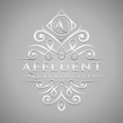 Letter A Logo - Classic & Luxurious Silver Embossed Style Logo