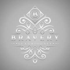 Letter B Logo - Classic & Luxurious Silver Embossed Style Logo