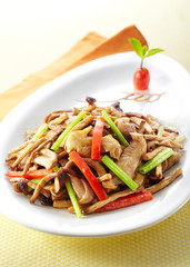 Delicious Chinese cuisine, Fried Mushroom Meat