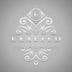 Letter E Logo - Classic & Luxurious Silver Embossed Style Logo