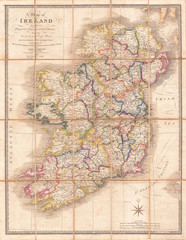 1853, Wyld Pocket or Case Map of Ireland