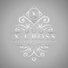 Letter X Logo - Classic & Luxurious Silver Embossed Style Logo - Vintage Crest Logo