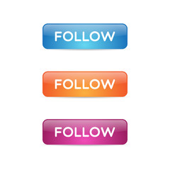 Glossy Follow Buttons
