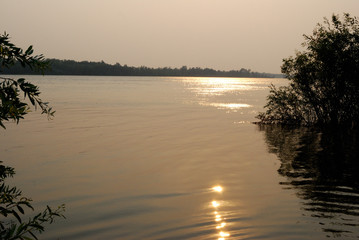 Evening on the Irtysh River, Omsk region, Siberia, Russia
