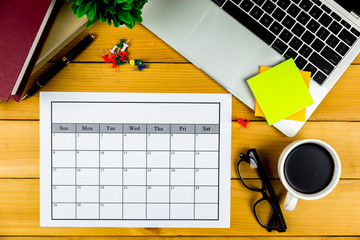 Calendar plan Doing business or activities  monthly.