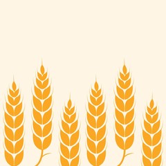 Wheat Leaf Organic Logo Vector Template