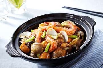 Delicious Chinese cuisine, seafood casserole

