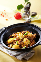 Delicious Chinese food, abalone stewed chicken