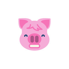 Grimacing Piggy Face Emoji flat icon, vector sign, colorful pictogram isolated on white. Pink pig head emoticon, new year symbol, logo illustration. Flat style design