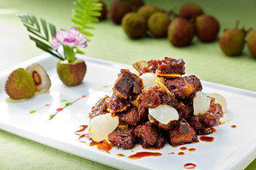 Delicious Chinese cuisine, litchi spareribs